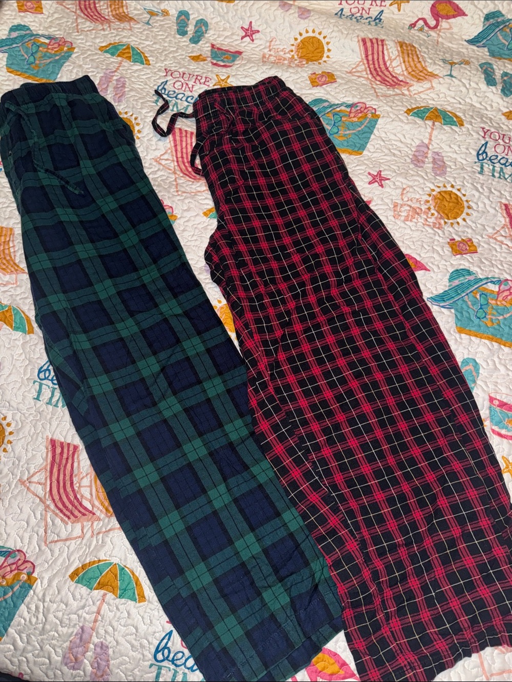 Merona Green & Red Plaid Pajama Pants Set